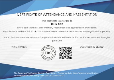 Presentation Certificate Example